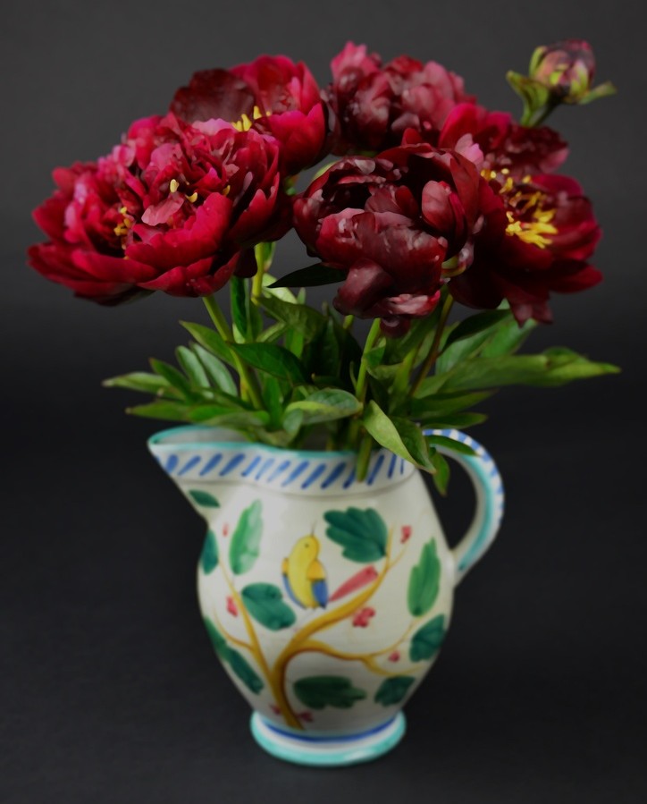 Bouquet of Peony Flowers Red Pink Magenta Tree Bulbs Cut Bunch