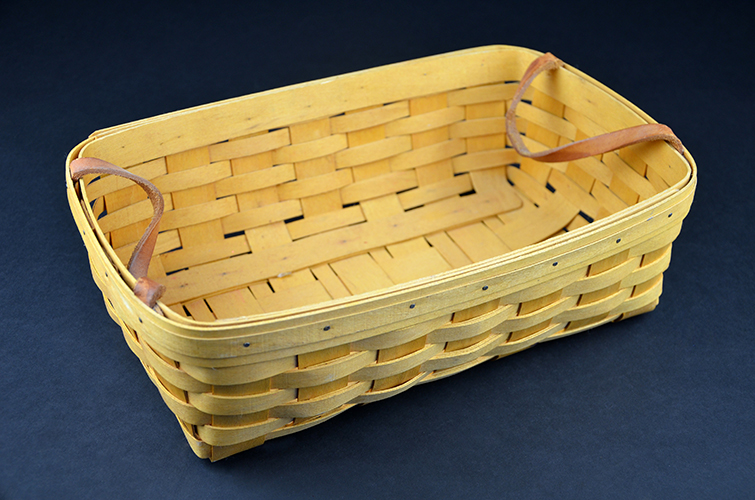 American Longaberger Hand-Woven Wooden Baskets Double Handle Set Pair of 1998 1999