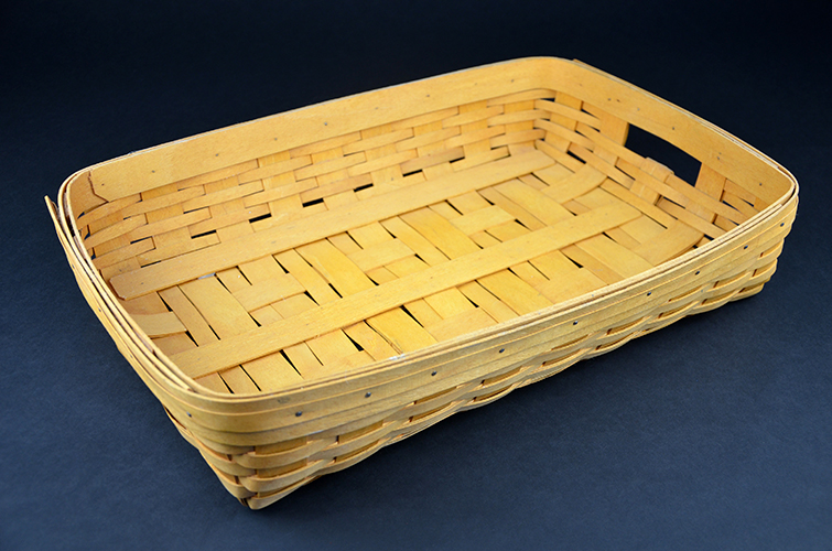 American Longaberger Hand-Woven Wooden Baskets Double Handle Set Pair of 1998 1999