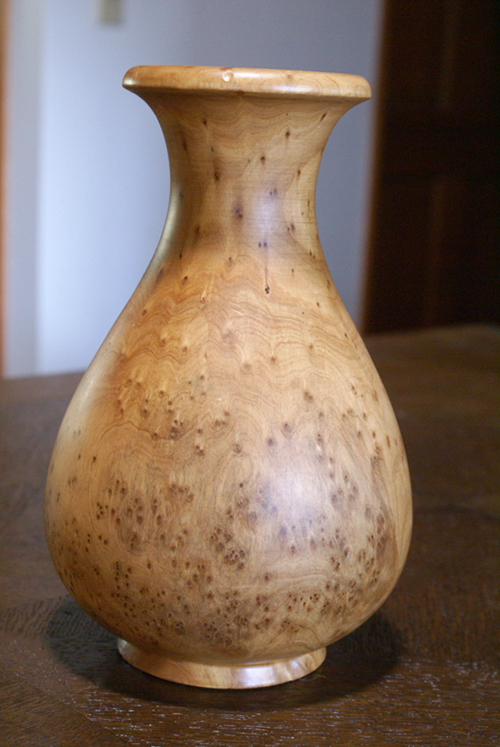 Burlwood Maple Natural Solid Knotty Wood Vase Drift Vintage Mid-Century
