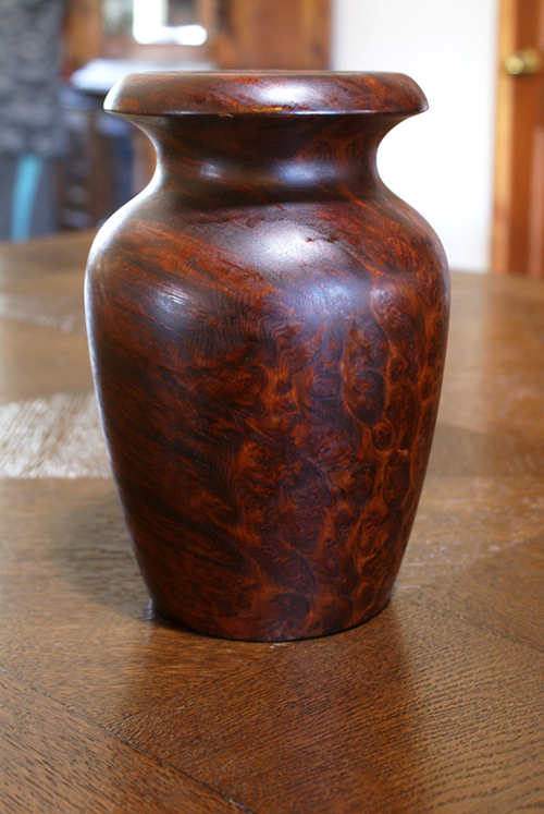 Burlwood Natural Solid Knotty Wood Vase Drift Vintage Mid-Century Home Decor