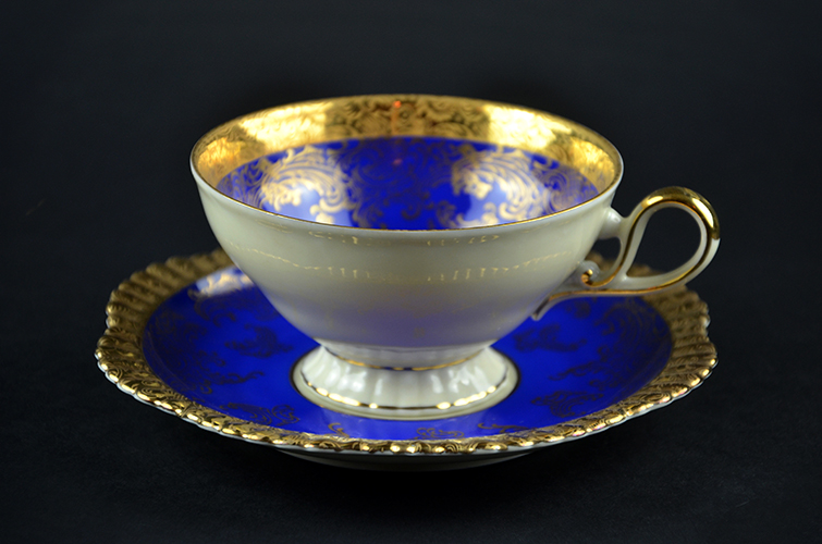 German Bavaria Porcelain Fine China Cup & Saucer and Plate Gold Gilding Made in German